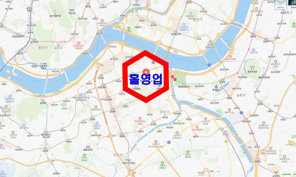 삼성동 홀영업 매장 반경 500m 상권 분석 지도