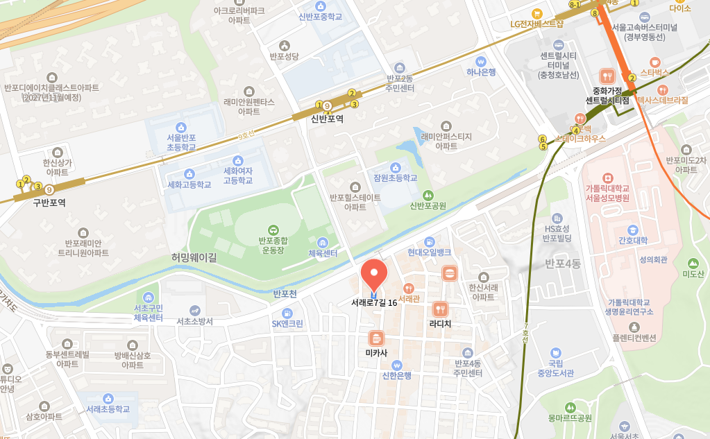서울 서초구 반포동 서래7길 16, 서래마을 레스토랑 양도양수 상세 위치 지도 (점포라인 윤정림 팀장 매물)